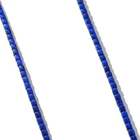 Spiritual Beads Cushion Necklace in Sterling Silver with Lapis, 4mm
