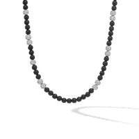 Spiritual Beads Necklace with Black Onyx and Pavé Diamonds