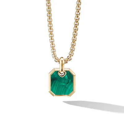 Roman Amulet in 18K Yellow Gold with Malachite