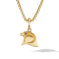 Cairo Falcon Amulet in 18K Yellow Gold with Sapphire