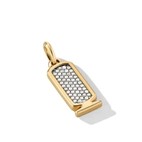 Cairo Cartouche Amulet in 18K Yellow Gold with Pavé Diamonds