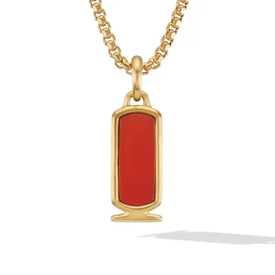 Cairo Cartouche Amulet in 18K Yellow Gold with Carnelian