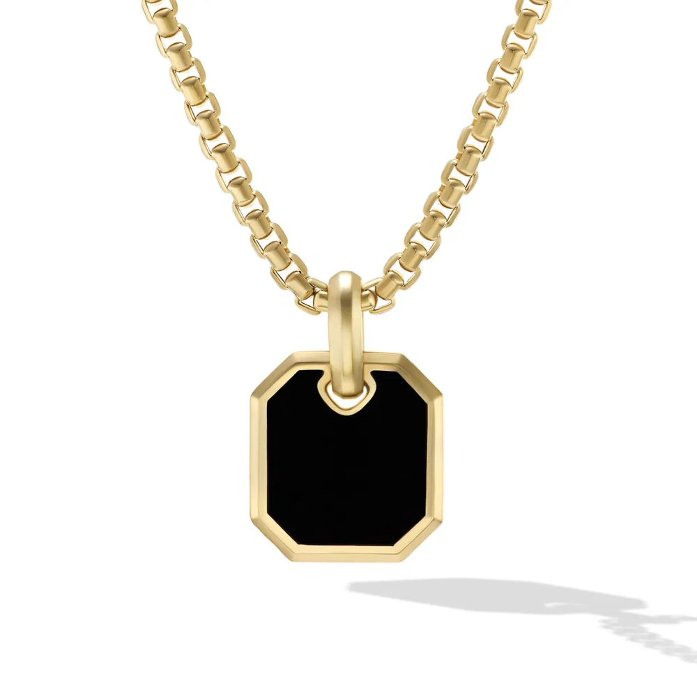 Roman Amulet in 18K Yellow Gold with Black Onyx, 15mm