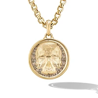 Life and Death Duality Amulet in 18K Yellow Gold with Diamonds, 30mm