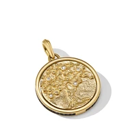 Life and Death Duality Amulet in 18K Yellow Gold with Diamonds, 30mm