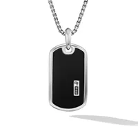 Streamline® Beveled Tag in Sterling Silver with Black Onyx