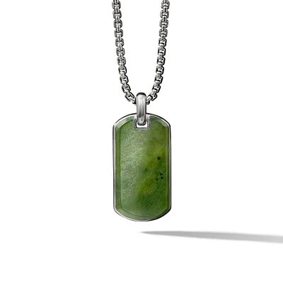 Streamline® Tag in Sterling Silver with Nephrite Jade