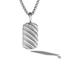 Sculpted Cable Tag in Sterling Silver