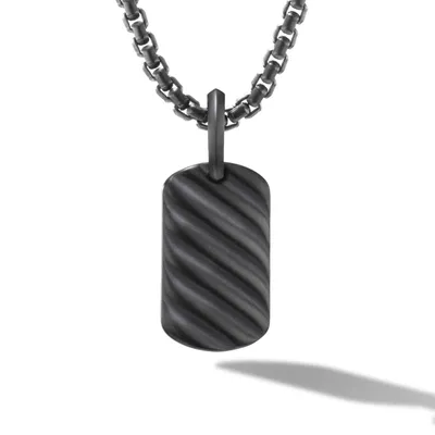 Scuplted Cable Tag in Black Titanium