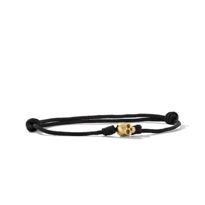 Skull Cord Bracelet with 18K Yellow Gold