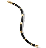 Hex Bead Bracelet with Black Onyx and 18K Yellow Gold