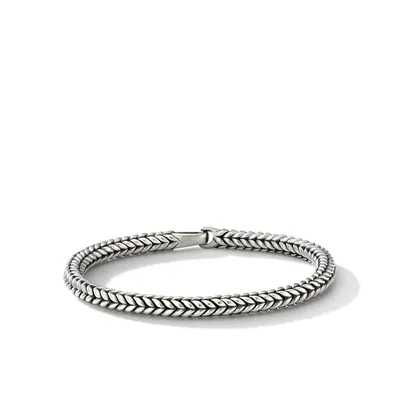 Chevron Bead Bracelet in Sterling Silver