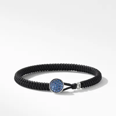 Streamline® Woven Black Nylon Bracelet with Pavé Sapphires