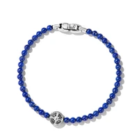 Spiritual Beads Compass Bracelet in Sterling Silver with Lapis