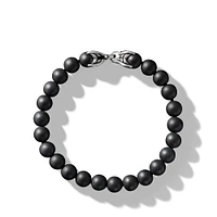 Spiritual Beads Bracelet in Sterling Silver with Black Onyx