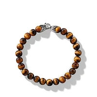Spiritual Beads Bracelet in Sterling Silver with Tigers Eye
