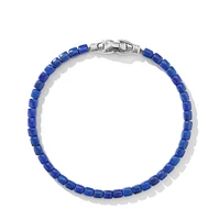 Spiritual Beads Cushion Bracelet in Sterling Silver with Lapis