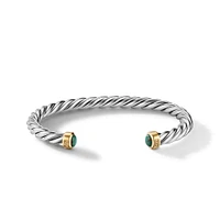 Cable Cuff Bracelet with 18K Yellow Gold and