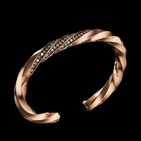 Cable Edge? Cuff Bracelet in Recycled 18K Rose Gold with Pavé Cognac Diamonds