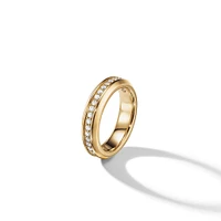 Streamline Band Ring in 18K Yellow Gold with Diamonds, 6mm