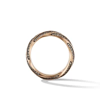 Cable Edge Band Ring in 18K Rose Gold with Cognac Diamonds