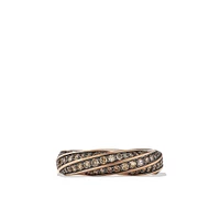 Cable Edge Band Ring in 18K Rose Gold with Cognac Diamonds