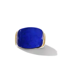 Cairo Mummy Wrap Signet Ring in 18K Yellow Gold with Lapis