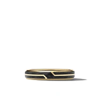 Forged Carbon Band Ring in 18K Yellow Gold