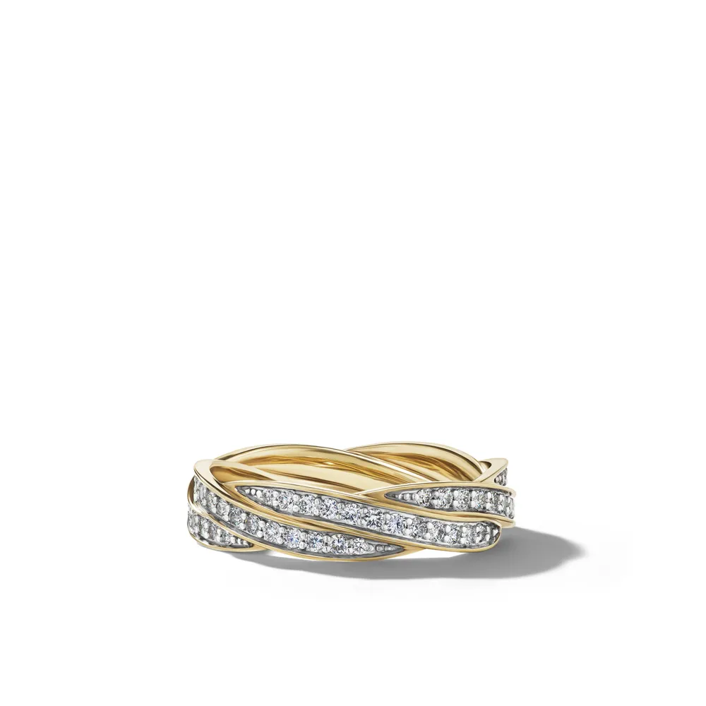 DY Heliosâ„¢ Band Ring in 18K Yellow Gold with Diamonds, 6mm