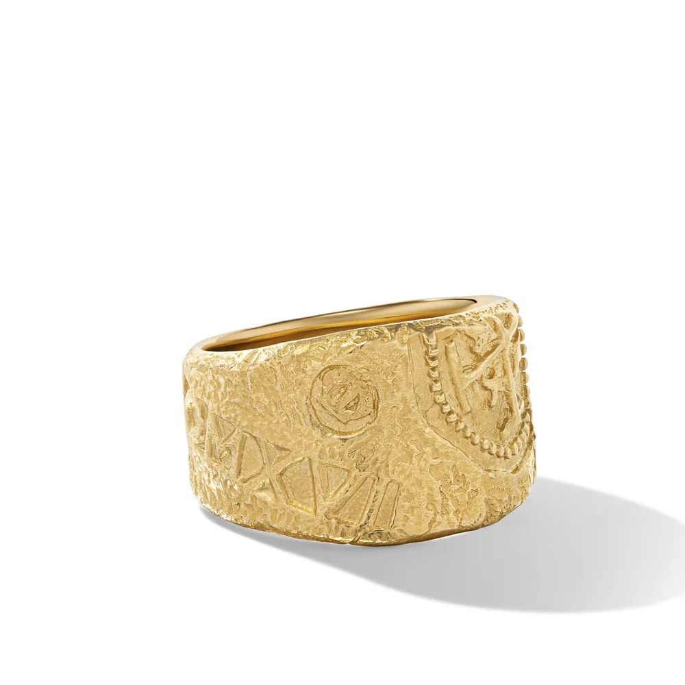 Shipwreck Cigar Band Ring in 18K Yellow Gold