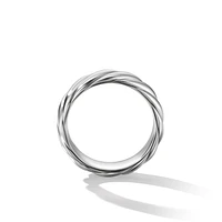 Sculpted Cable Contour Band Ring in Sterling Silver