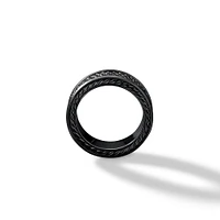 Streamline® Three Row Band Ring in Black Titanium with Pavé Black Diamonds