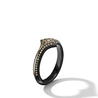 Armory Stack Ring in Black Titanium with 18K Yellow Gold and Cognac Diamonds, 10.8mm