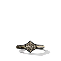 Armory Stack Ring in Black Titanium with 18K Yellow Gold and Cognac Diamonds, 10.8mm