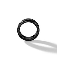 Streamline® Two Row Band Ring in Black Titanium with Pavé Black Diamonds