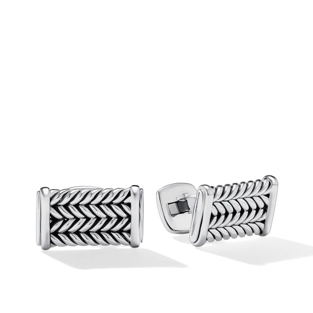 Chevron Cufflinks in Sterling Silver