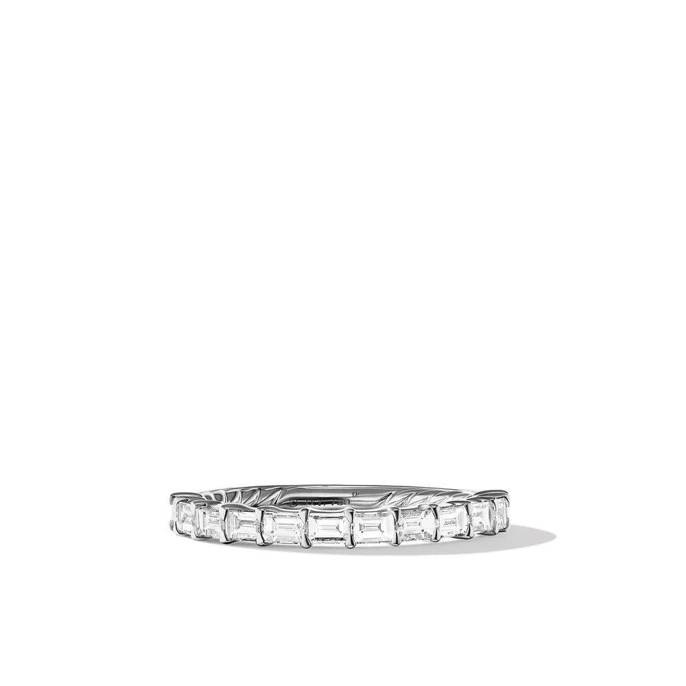 DY Eden Baguette Diamond Band Ring in Platinum