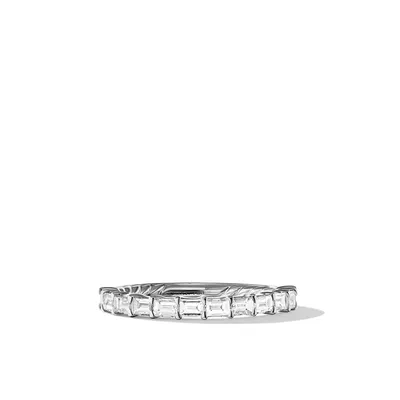 DY Eden Baguette Diamond Band Ring in Platinum