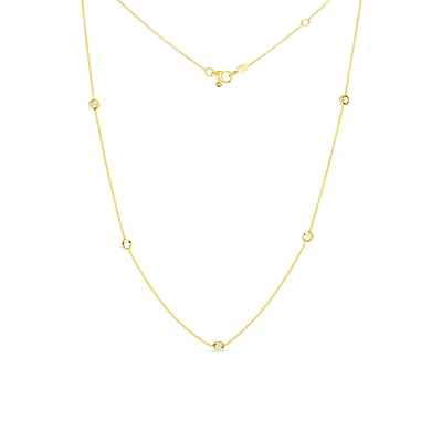 18K GOLD DIAMONDS BY THE INCH 5 STATION NECKLACE - 18K Yellow Gold