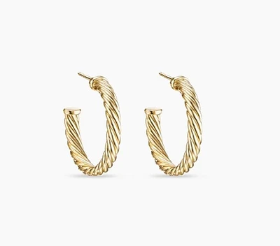 Cablespira Hoop Earrings in 18K Yellow Gold