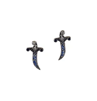 Blue Sapphire Dagger Earrings