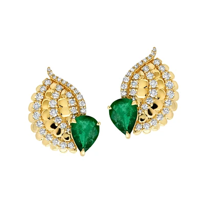 Large Asa Emerald Pera Earrings