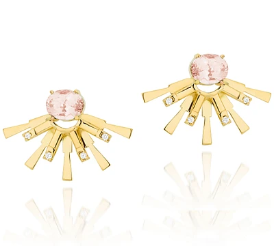 Carol Kauffmann 18K Yellow Gold Mini Valentim Earrings