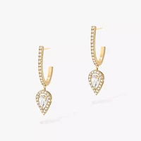 Joy Hoop Pear Diamond Earrings