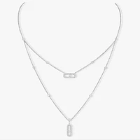 Move Uno 2 Rows Pavé Necklace