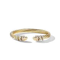 Classic Cablespira Bracelet in 18K Yellow Gold with Amethyst and Diamonds