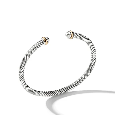 Classic Cable Bracelet in Sterling Silver with 18K Yellow Gold