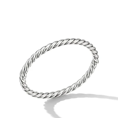 Sculpted Cable Bangle Bracelet in Sterling Silver