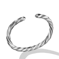 Cable Edge Cuff Bracelet in Sterling Silver