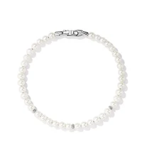 Bijoux Spiritual Beads Bracelet with Pearls and Sterling Silver, 4mm